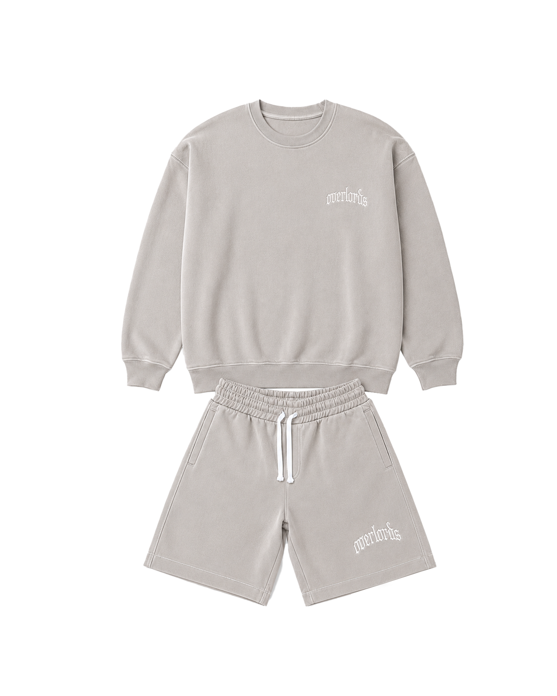 OL STAPLE STITCH SHORT SET (STONE GREY)