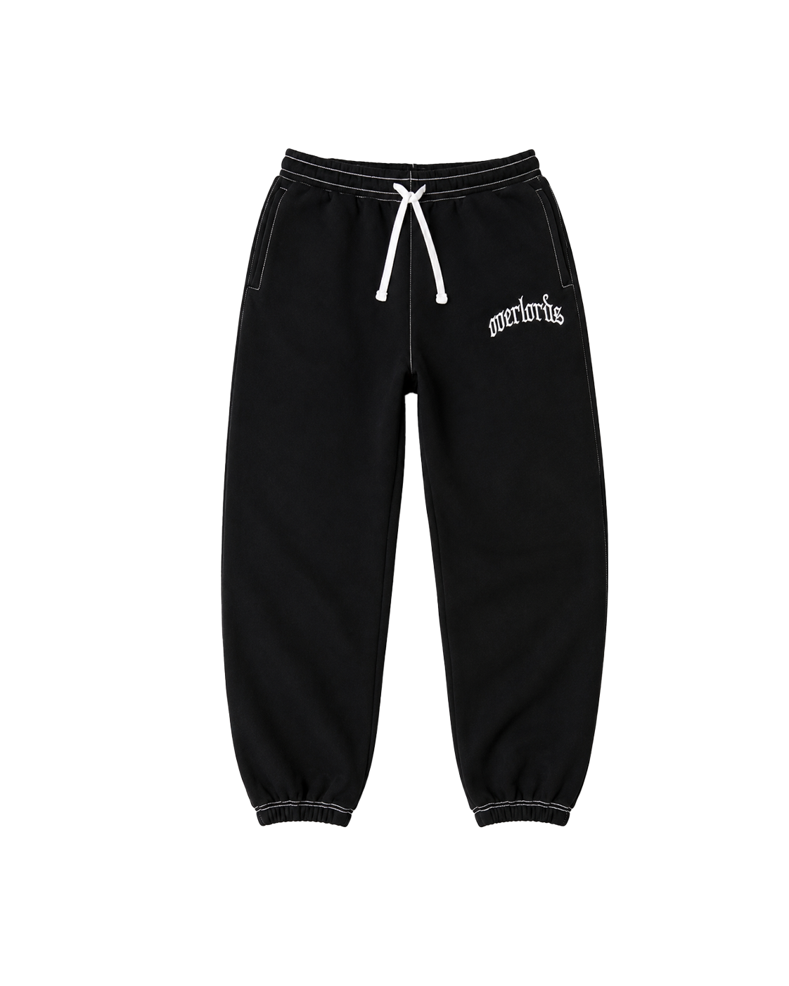 OL STAPLE STITCH JOGGERS - BLACK + WHITE