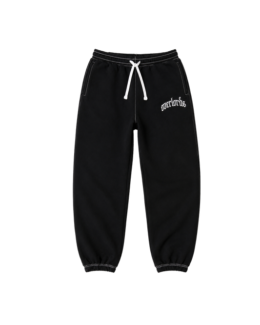 OL STAPLE STITCH JOGGERS - BLACK + WHITE